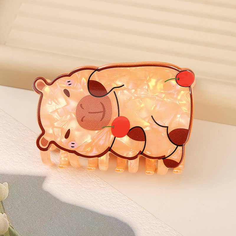 Cartoon Capybara Hair Claws, Animal Hair Accessories