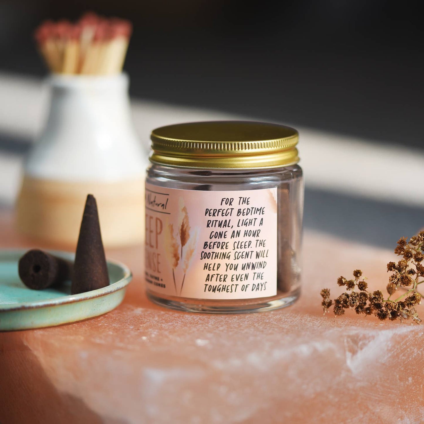 Sleep Incense Jar of Incense Cones - plant based, vegan