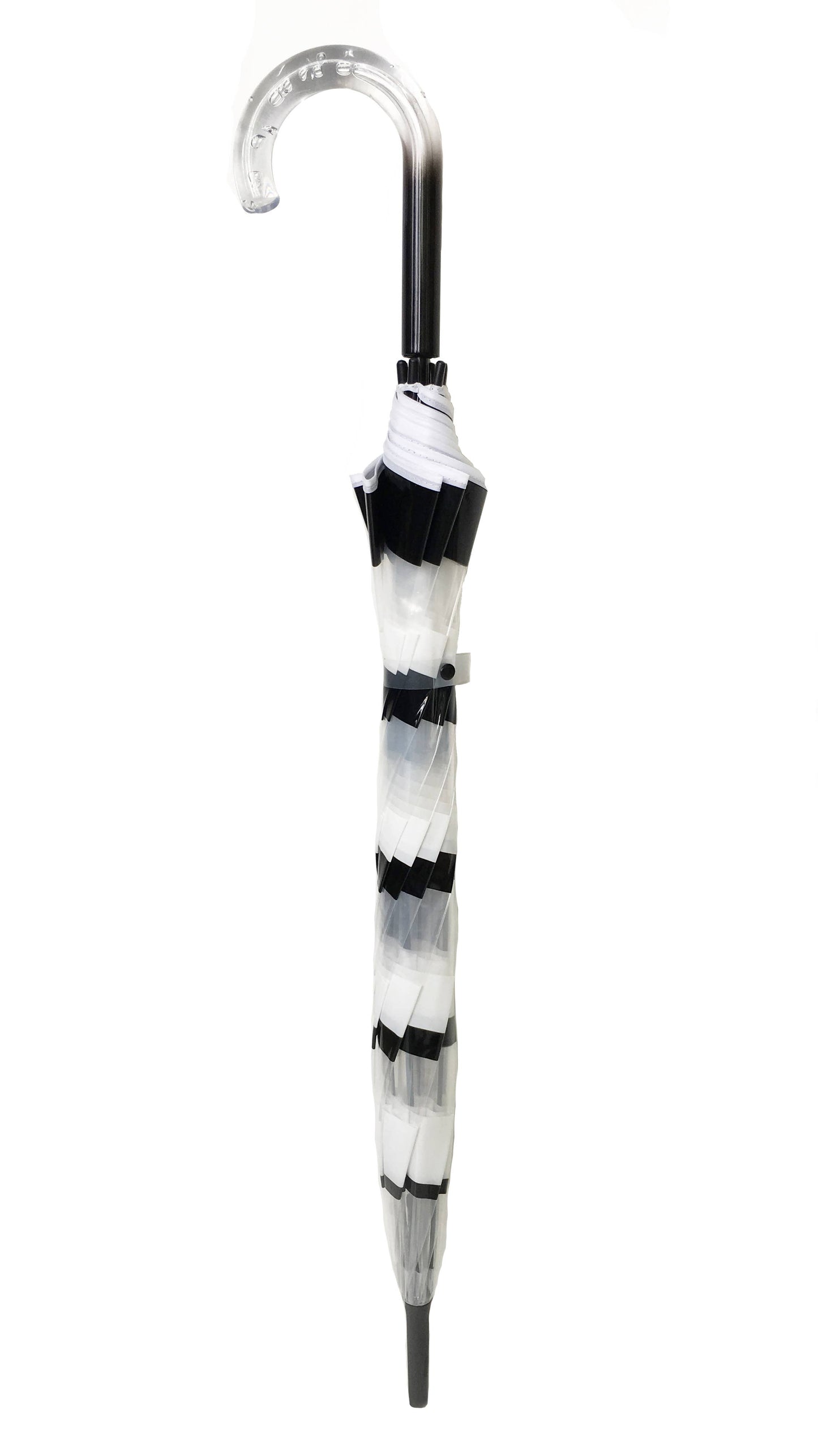 Black&White Striped Transparent Long Umbrella