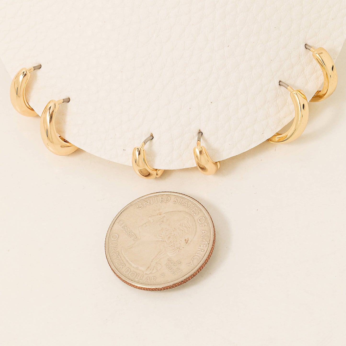 Mixed Metallic Hinge Hoop Earrings Set
