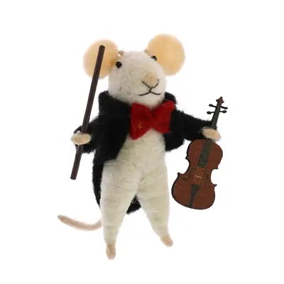 Felt Mouse Ornament - Violinist Mouse