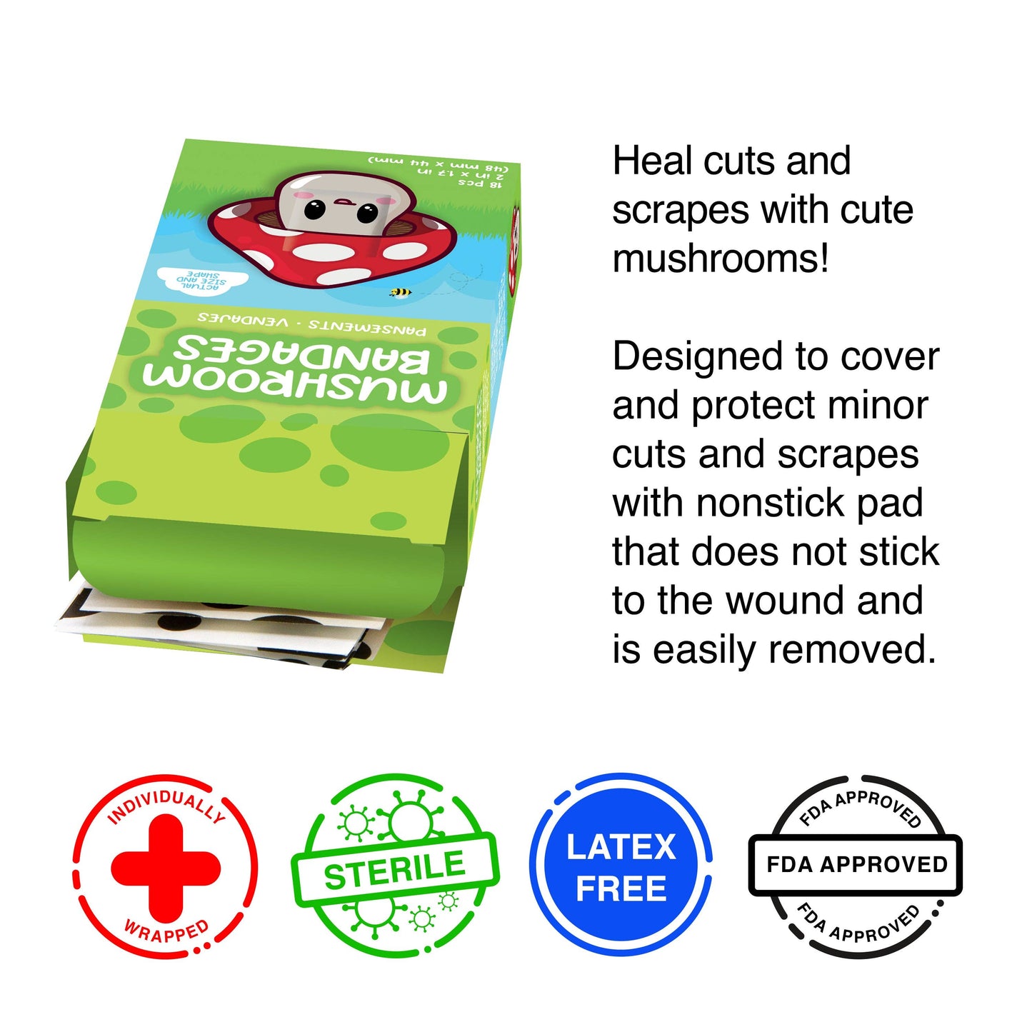 Mushroom Adhesive Bandages