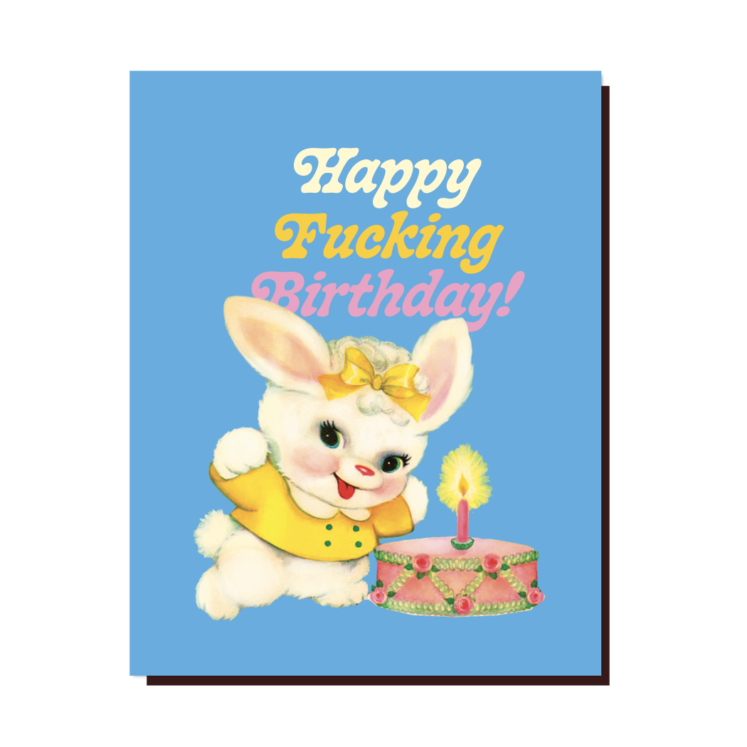 BLUE BUNNY! birthday card