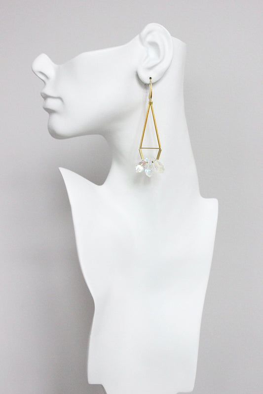 GNDE108 crystal glass geometric earrings