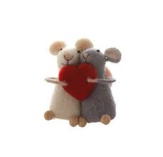 Felt Mice Ornament: A Pair of Mice Ornament with Heart
