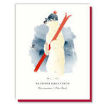 Season's Greetings Polar Bear Skier Card