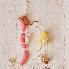 Felt Mice Ornament Felt Mice with sausages Ornament