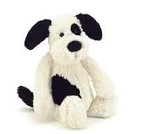 Jellycat Bashful Black & Cream Puppy