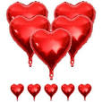 Red Heart Foiled Balloon with Stick
