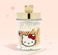 Load image into Gallery viewer, HELLO KITTY CHIC REUSABLE JAR+PRECISION COTTON SWABS
