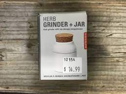 Herb Grinder + Jar Large White