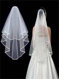 White Bridal double layer veil