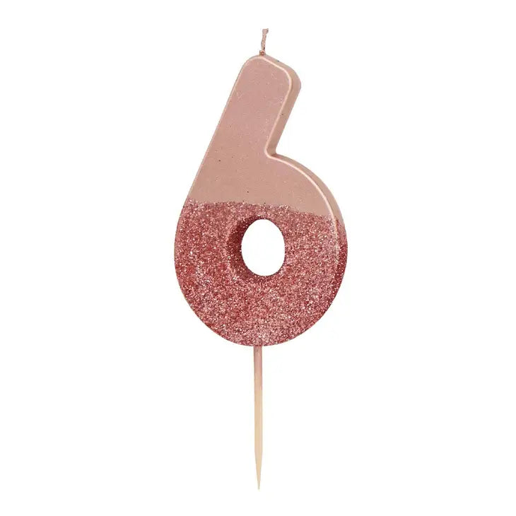Rose Gold Glitter Candle