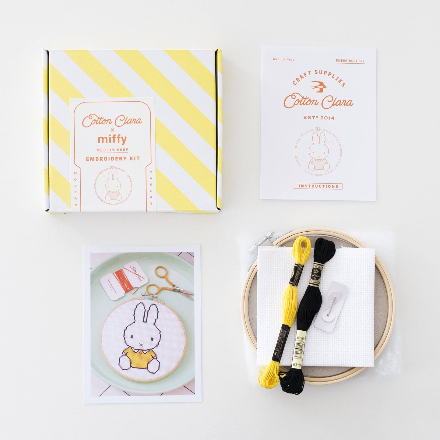 Miffy Yellow Cross Stitch Kit Beginner Friendly