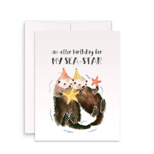 Sea Star Otter Sister - Funny Birthday Card