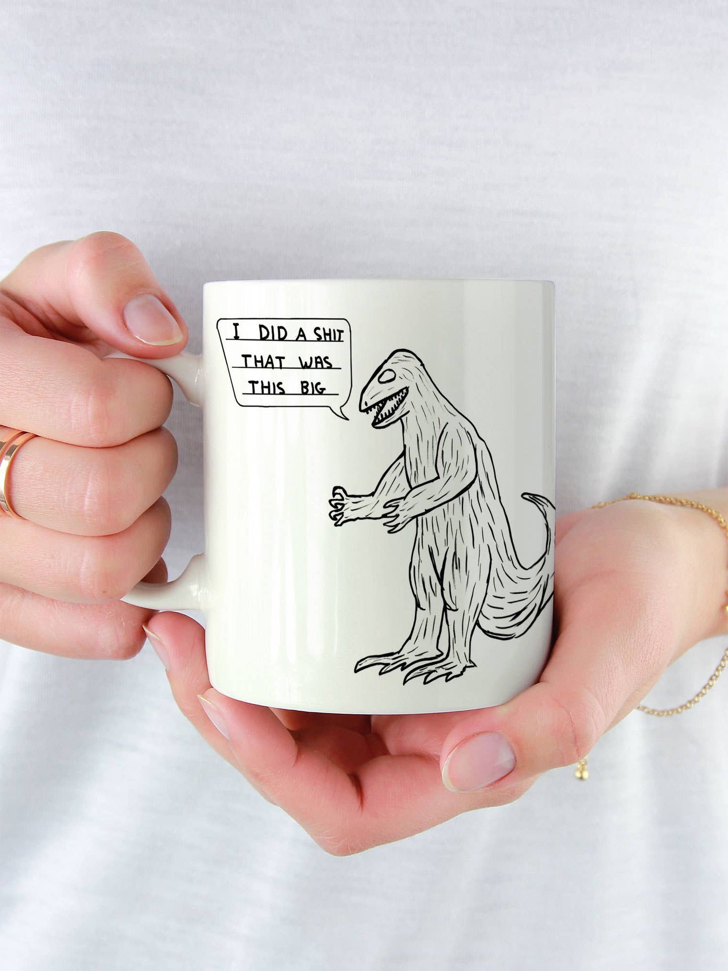 Funny Gift David Shrigley Mug - Dinosaur Shit