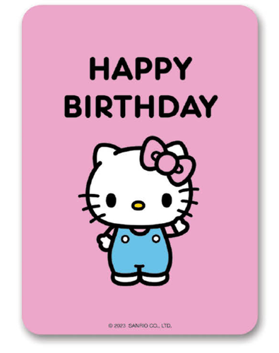 Deluxe Greeting Card Hello Kitty Classic Pink Happy Birthday - Front & Company: Gift Store