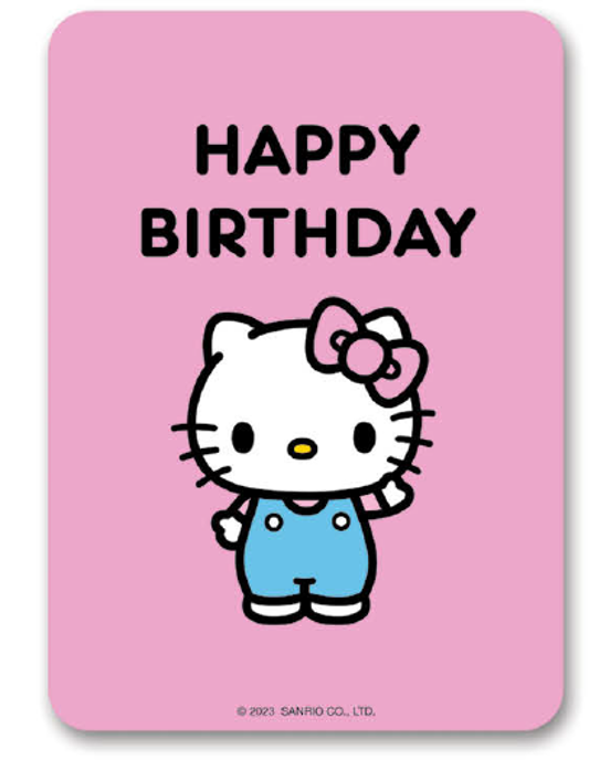 Deluxe Greeting Card Hello Kitty Classic Pink Happy Birthday