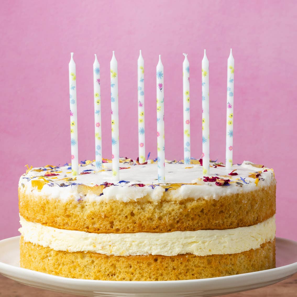 Pastel Floral Birthday Candles | 16 Pack | Cake Candle |