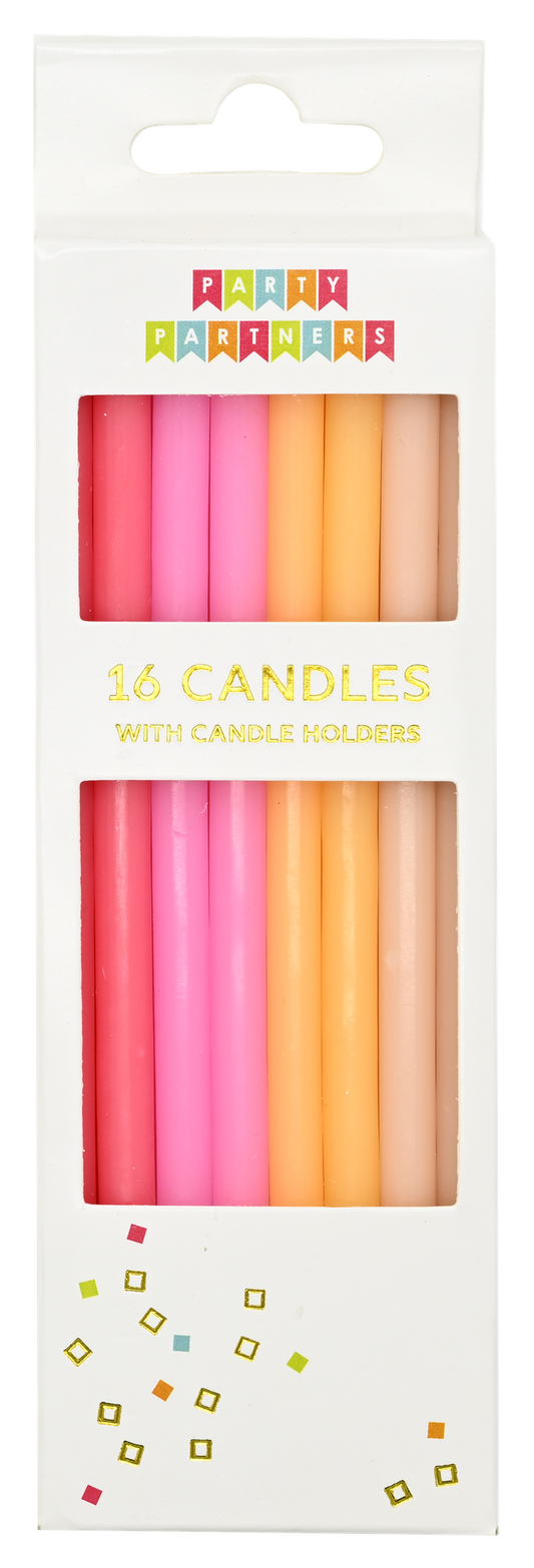 Candle Set - Tall Cotton Candy  16CT