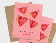 Load image into Gallery viewer, You&#39;re One in a Melon Pun Appreciation Card
