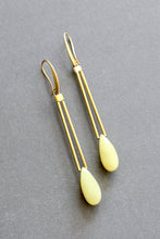 Load image into Gallery viewer, ISLE37 Yellow jade geometric earrings
