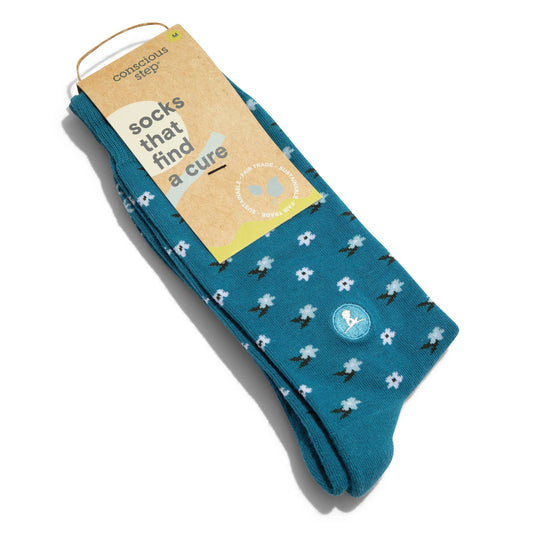 Socks That Find a Cure (Blue Floral)