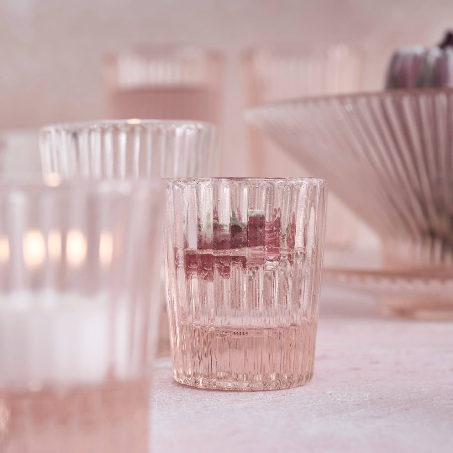 Pressed Pink Shot Glasses