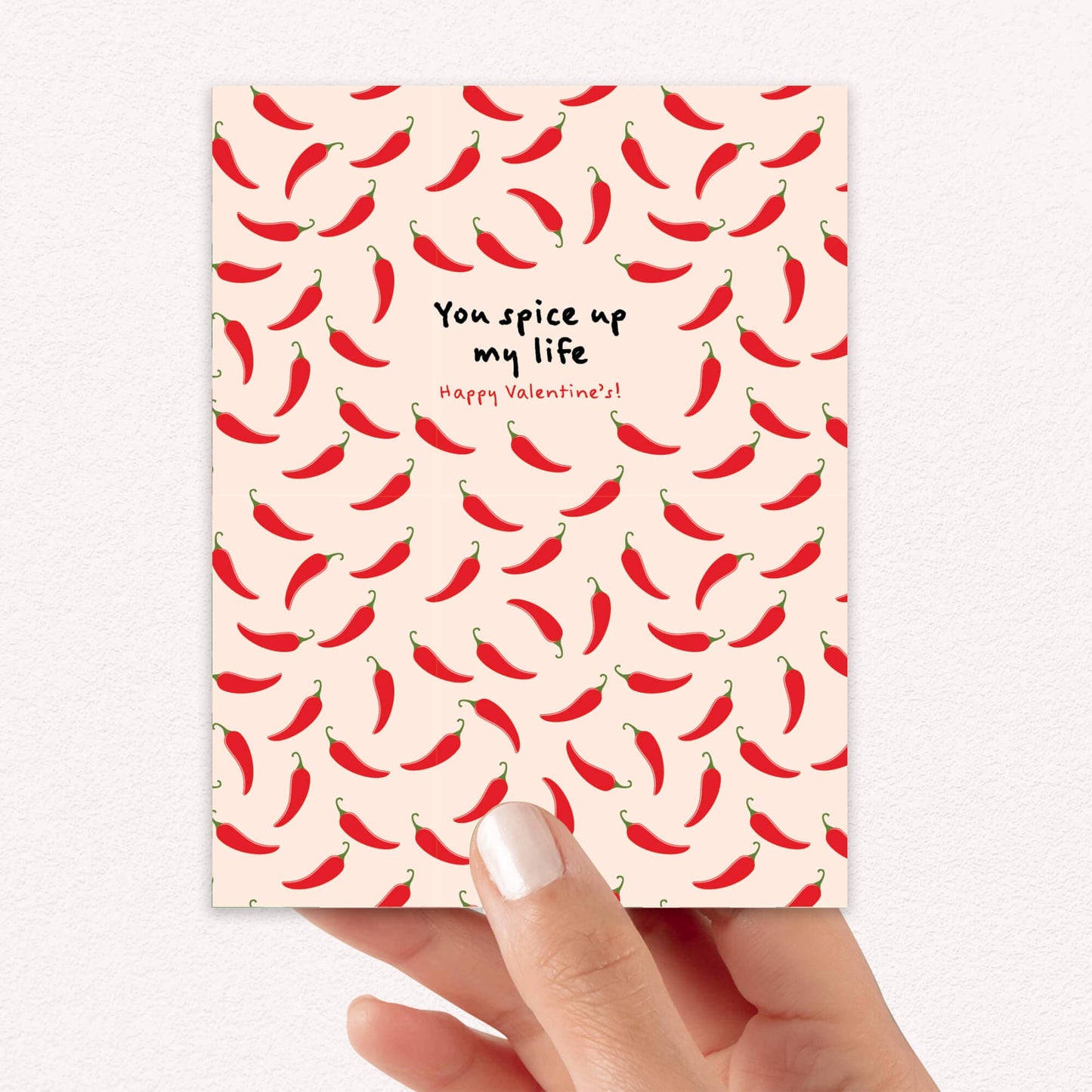Chili Pepper Pattern Valentine's Day Card | Spice Up My Life