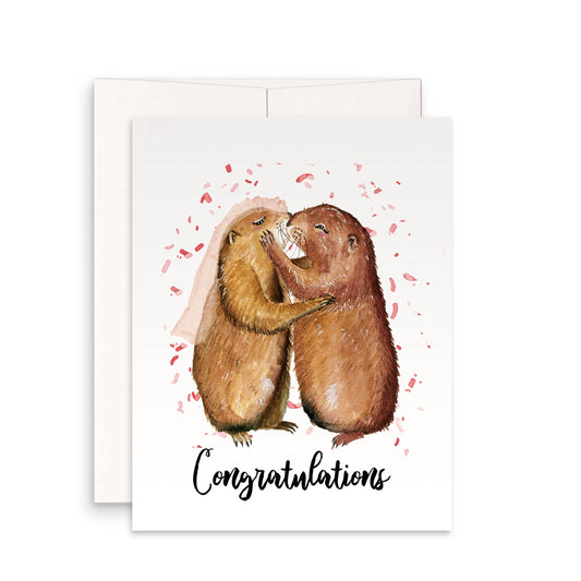 Prairie Dog Couple - Funny Wedding Card