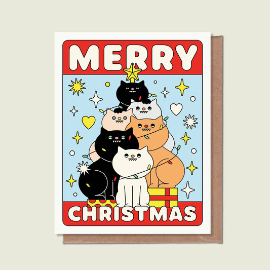 Merry Christmas Cat Greeting Card