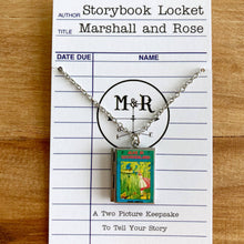 Load image into Gallery viewer, Book Locket Alice In Wonderland - Blue with Caterpillar
