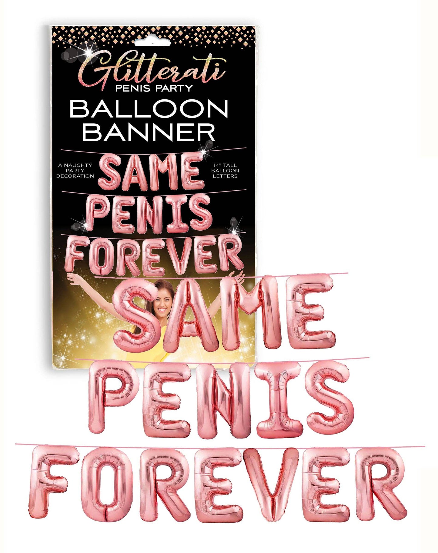 Glitterati Same Penis Forever Balloon Banner