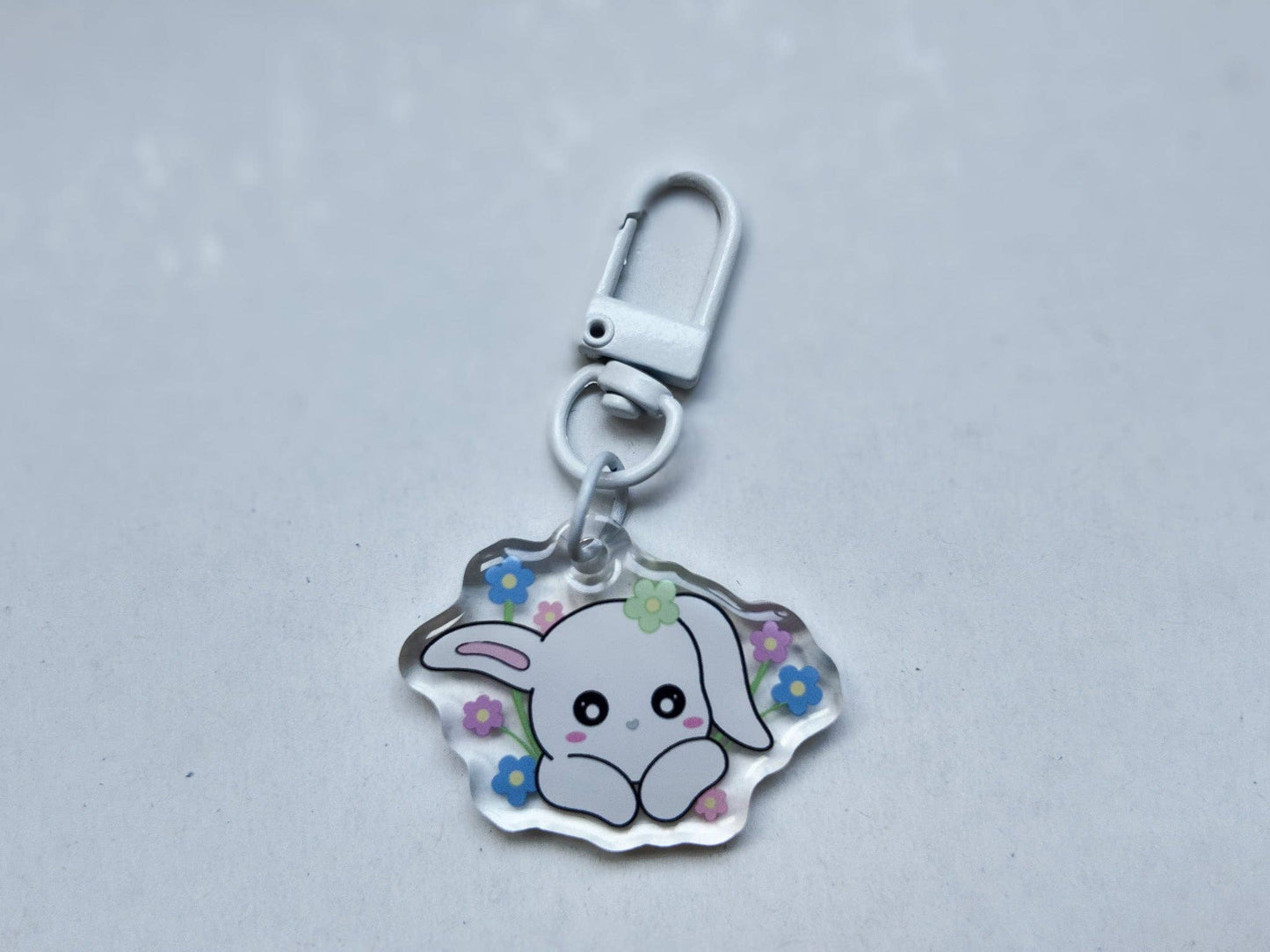 Flower Bunny Key Charm