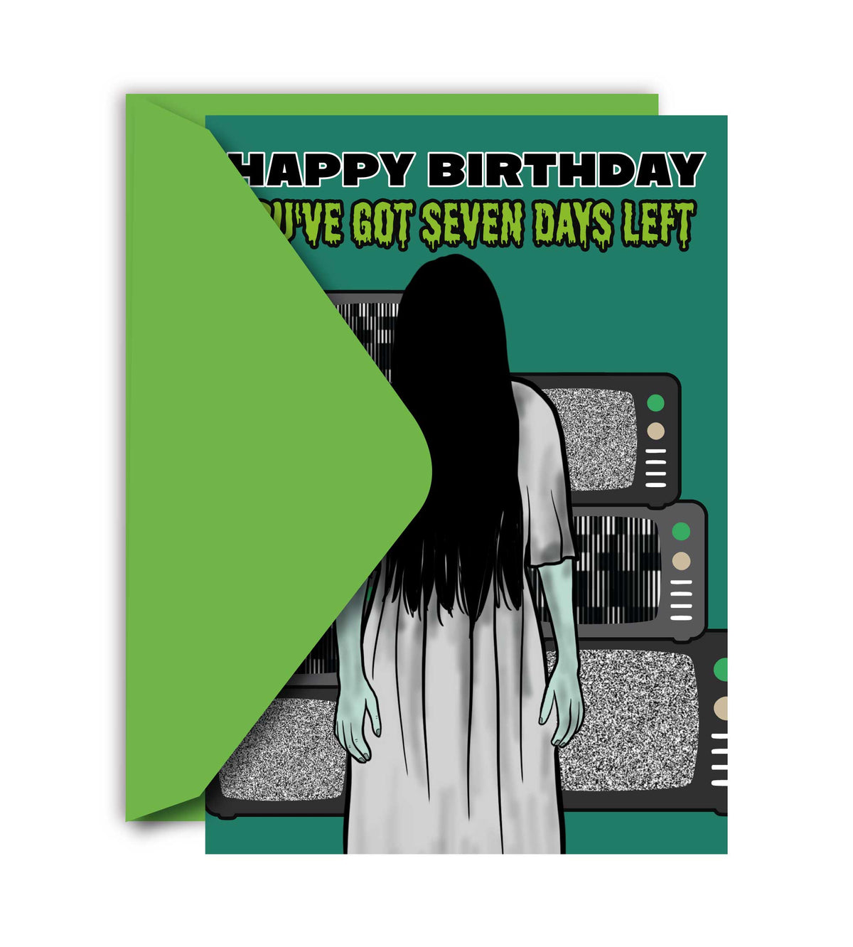 Happy Birthday 7 Days Left Halloween Funny Greeting Card