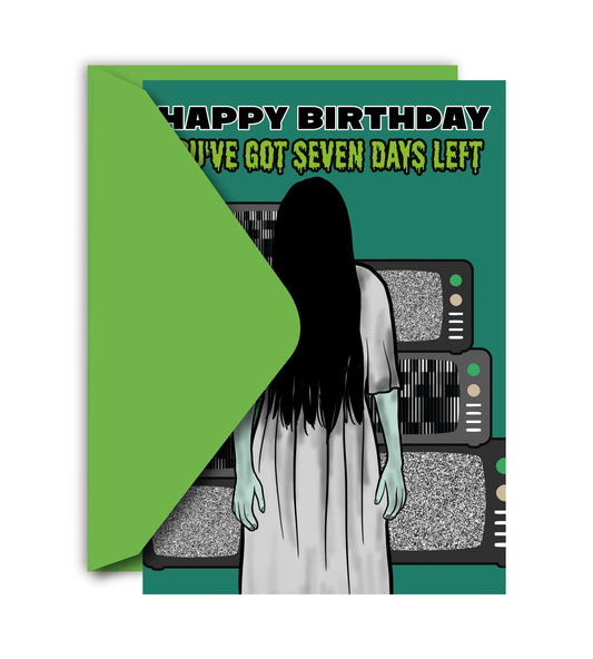 Happy Birthday 7 Days Left Halloween Funny Greeting Card