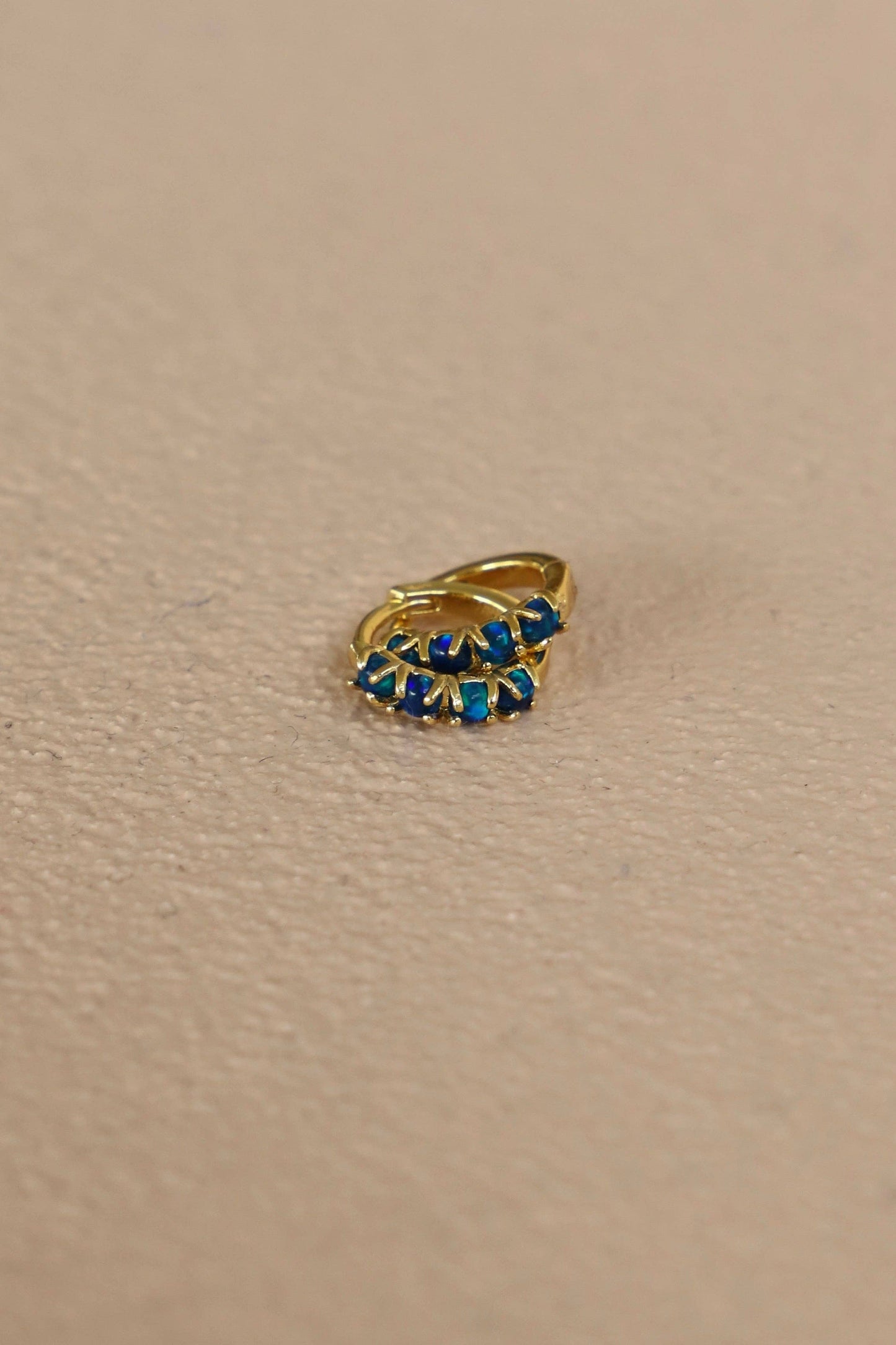 DARK BLUE OPAL MINI HOOPS