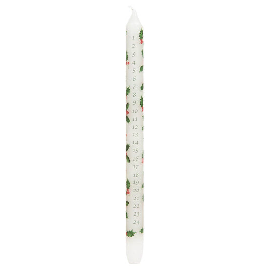 Holly Christmas Advent Candle