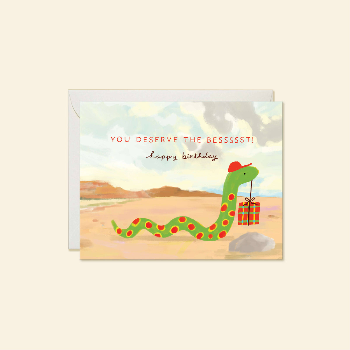 Snake Birthday – Funny Whimsical Animal Greeting Card