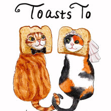 Load image into Gallery viewer, Wedding Toast Cats - Funny Wedding Card
