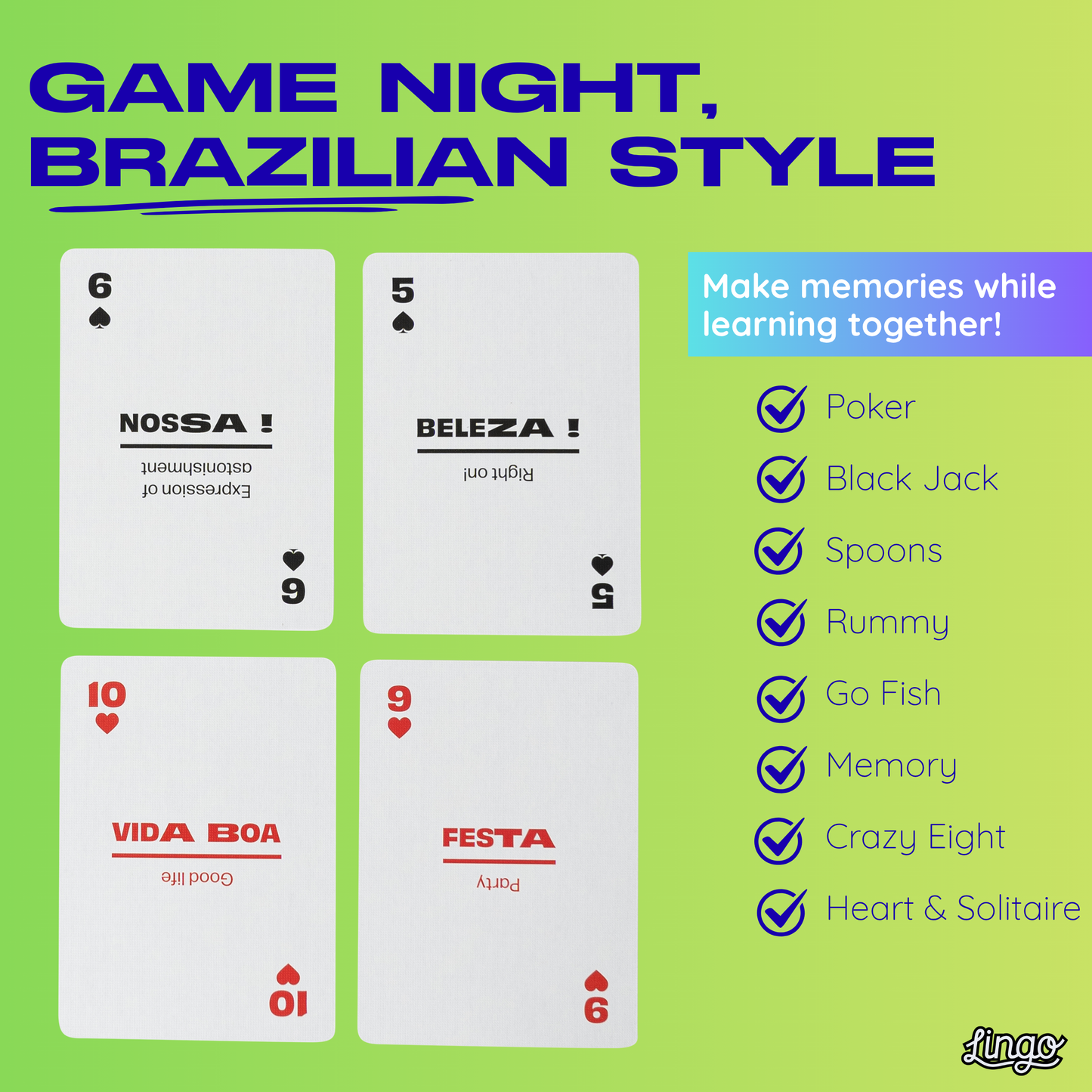 Brazilian Playing Cards in Tin Travel Case