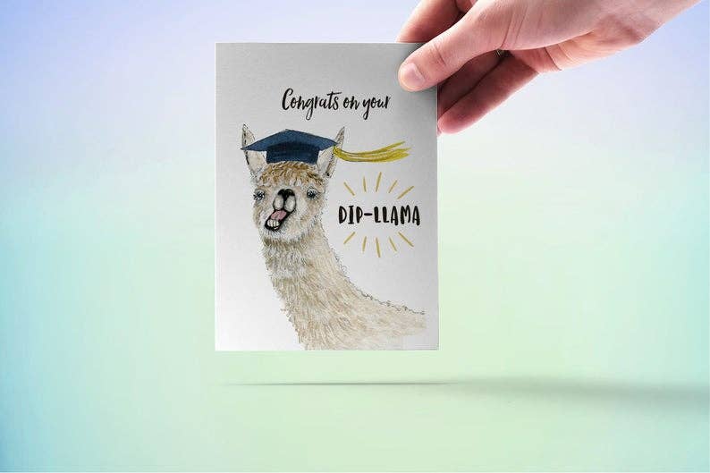 Diploma llama Grad - Funny Graduation Card