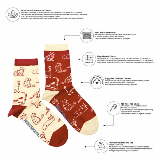 Women's Cats This Did Good Mismatched Crew Socks, Gives Back