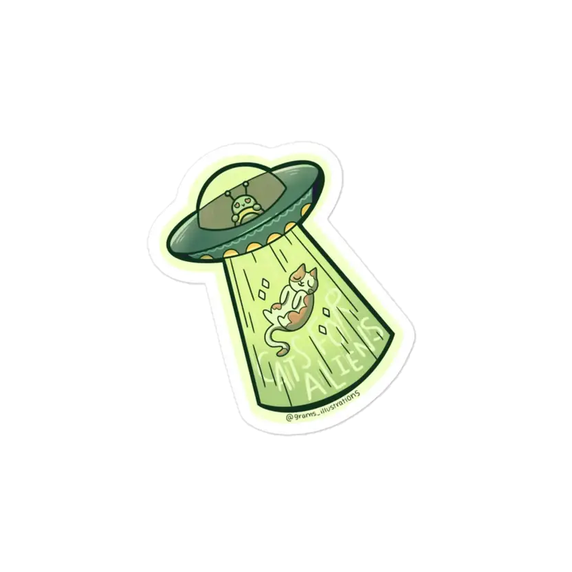 Alien wants cat sticker