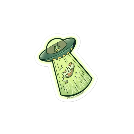 Alien wants cat sticker