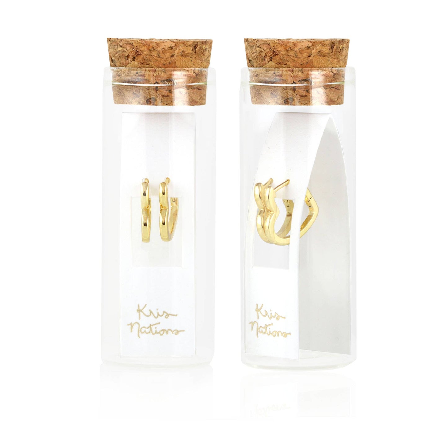 Open Heart Hinged Huggie Hoops 18K Gold Vermeil