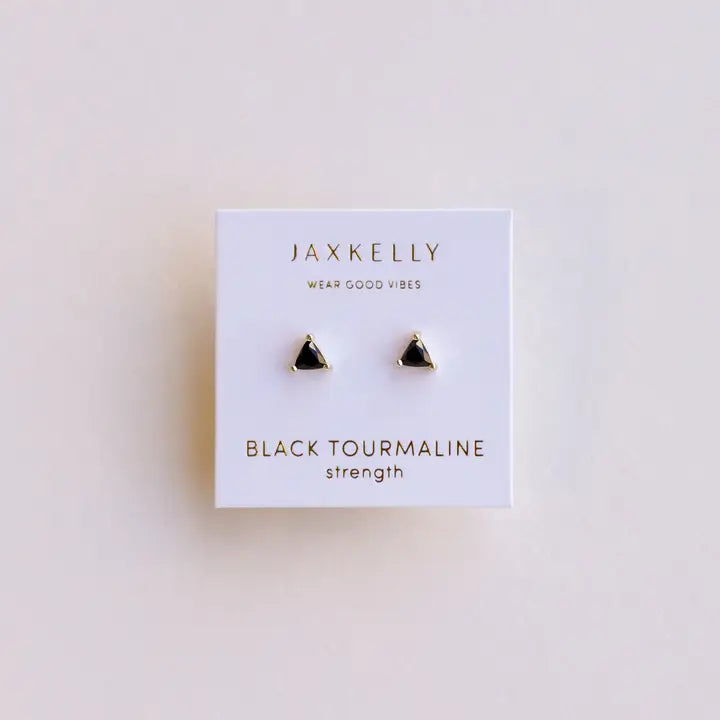 Mini Energy Gem - Black Tourmaline - Earring