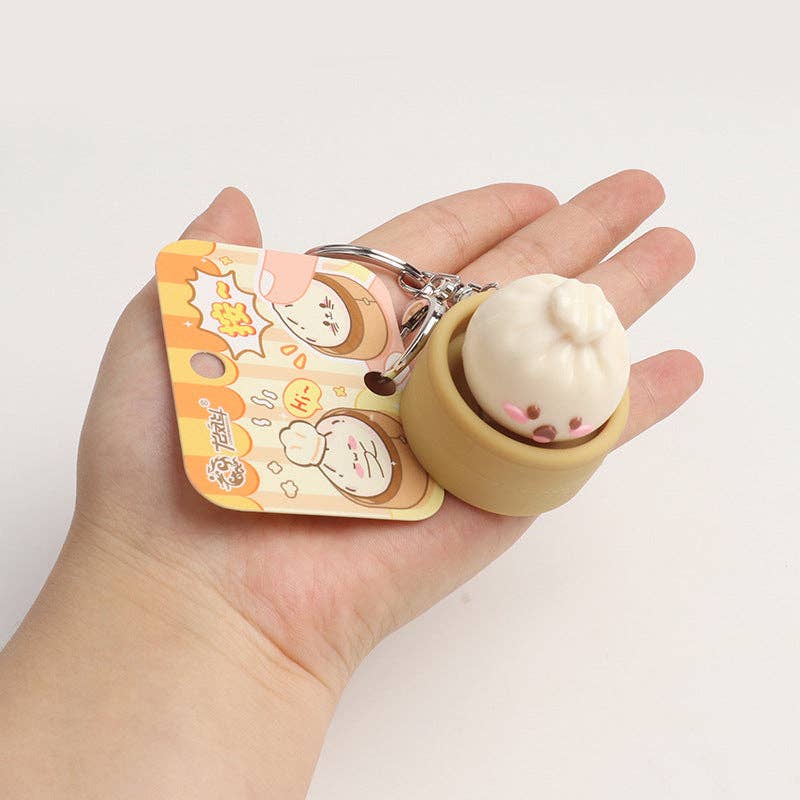 Steamed Bun Squishy Keychain Clicker
