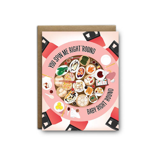 Lazy Susan, Spin Right 'Round Love Greeting Card - Front & Company: Gift Store