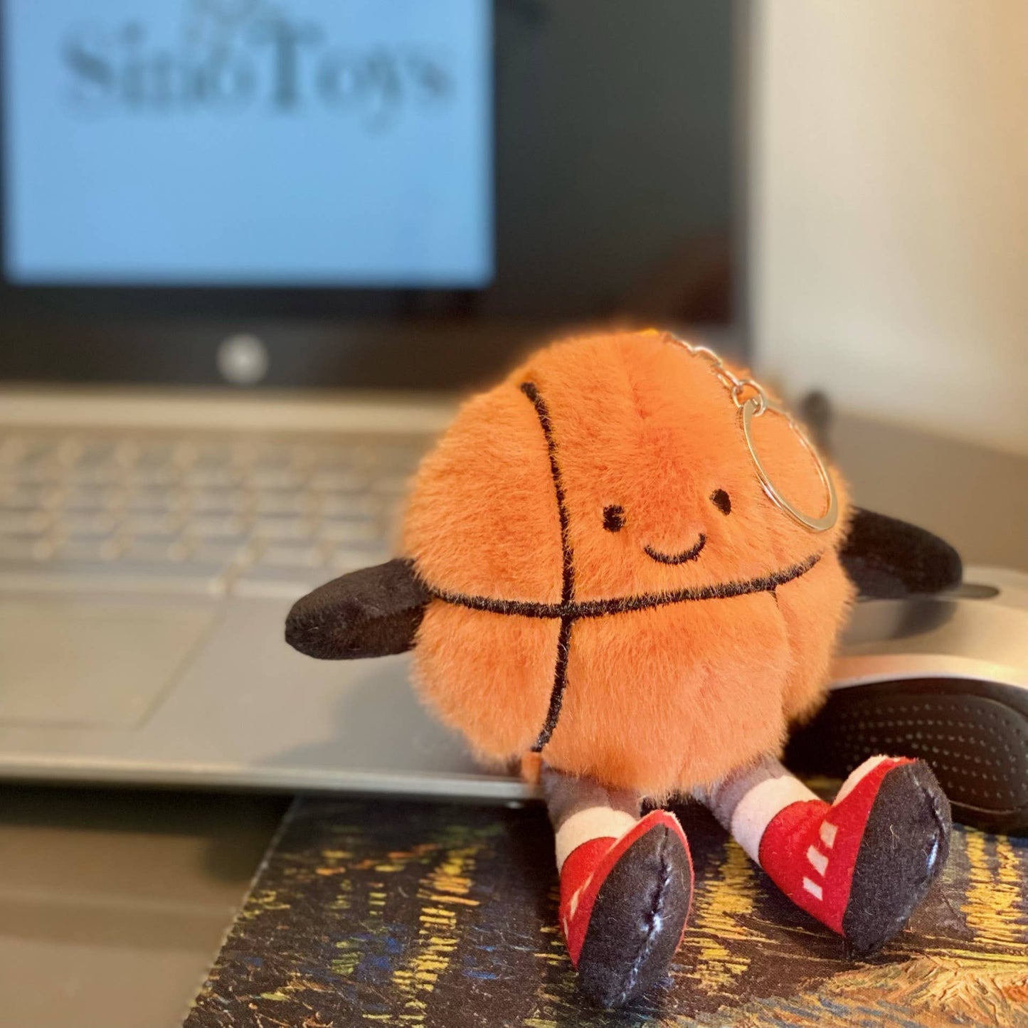 5"  Sports Plush Keychain -basketball, baseball, tennis ball